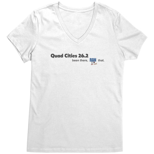 Quad City 26.2 Ladies V-Neck